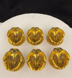 Brass Lotus Diya set of 6/ Brass oil lamp/ Diya For Puja/ Temple and Home Decor / Lakshmi Ganesh pooja Deepak / kamal shape Diya - Hand
