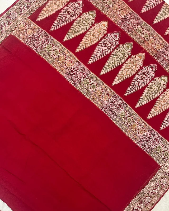 Alim Present Handwoven Banarsi Dyeable Katan Silk Saree For Festive & Wedding Season