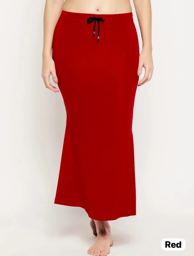 Ready To Wear Fish Cut Saree Shape Streachable Petticoat For Women Newly Trend Daily And Party Wear To Make Perfect Look For Women. - Bright Red