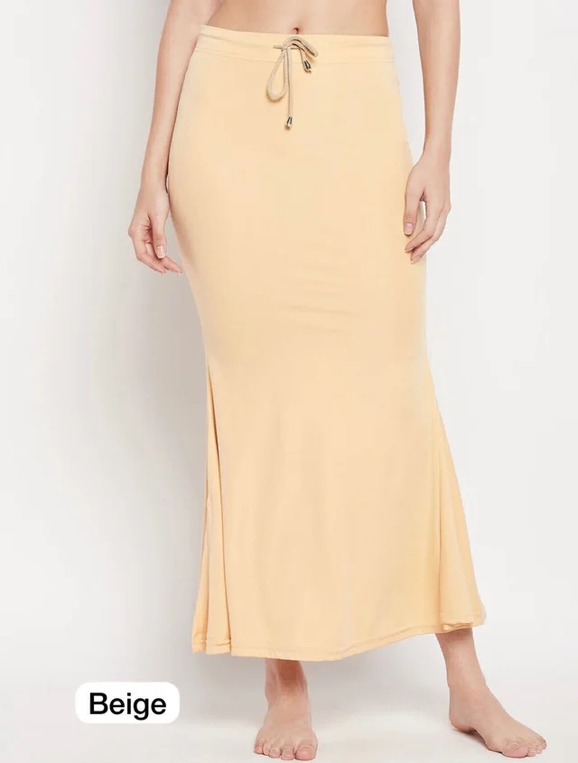 Ready To Wear Fish Cut Saree Shape Streachable Petticoat For Women Newly Trend Daily And Party Wear To Make Perfect Look For Women. - Yellow
