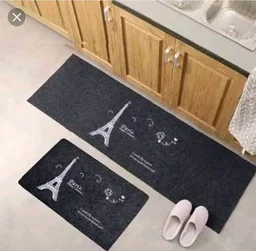 2 In 1 Antyskid Gray Kitchen Doormat SuperAbsorbent Washable