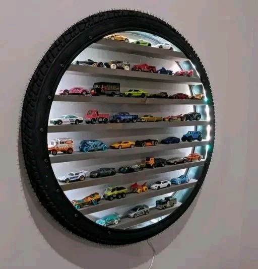 SHOP ART Coolwheel 24" LED Wall Hanging Car Display- Hot Wheels & Match Box Room Decor - Pink