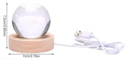 3D Crystal Ball Lamp Light with Wooden Base Perfect For Home Decor Kid's Gift (Galaxy Light) - Lord Ganesh