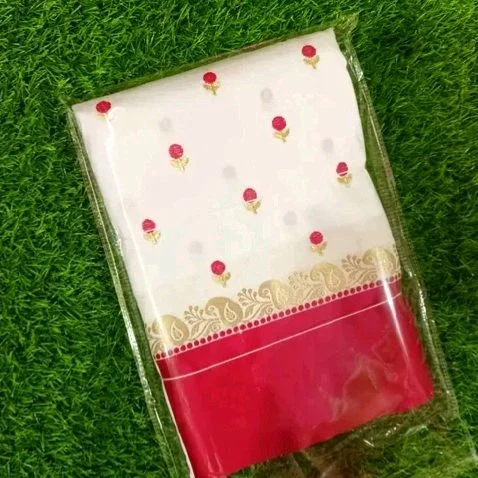 Traditional Red Temple Border Cream Garad Kanjivaram Silk Saree for Women