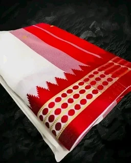 Traditional Red Temple Border Cream Garad Kanjivaram Silk Saree for Women