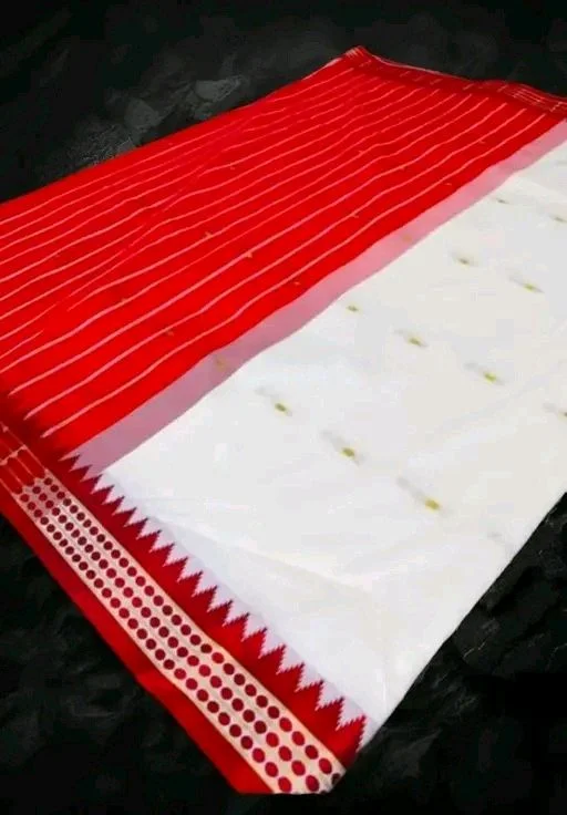 Traditional Red Temple Border Cream Garad Kanjivaram Silk Saree for Women