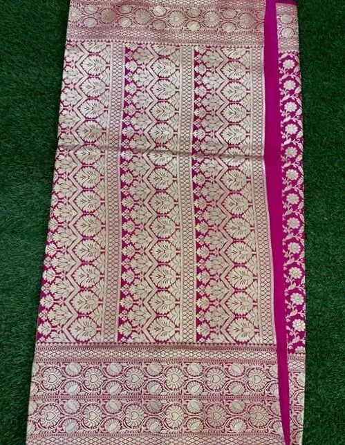 Pink Banarsi Saree With Running Blouse