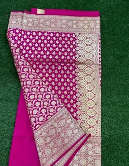 Pink Banarsi Saree With Running Blouse
