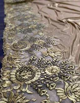 Beautiful Gold Embrodered Saree Partywear Weeding With Running Blouse - Golden Grass