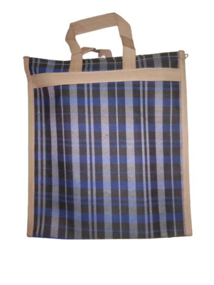 PBH p079 Matty Rubber Shopping Bags - 12*10*2 Inches, Ultramarine