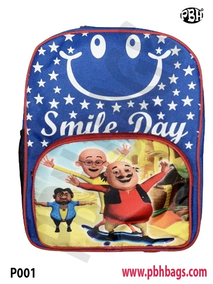 PBH Pbh P001 Smile day Small 14*12*5 Picture Backpack - 12*10*4 Inches, Blue