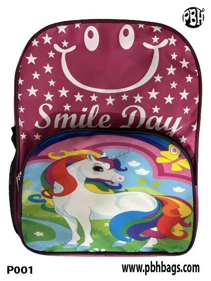 PBH Pbh P001 Smile day Small 14*12*5 Picture Backpack - 12*10*4 Inches, Magenta / Fuchsia