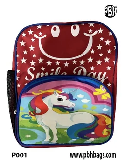 PBH Pbh P001 Smile day Small 14*12*5 Picture Backpack - 12*10*4 Inches, Red