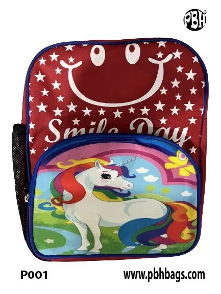 PBH Pbh P001 Smile day Small 14*12*5 Picture Backpack - 12*10*4 Inches, Red