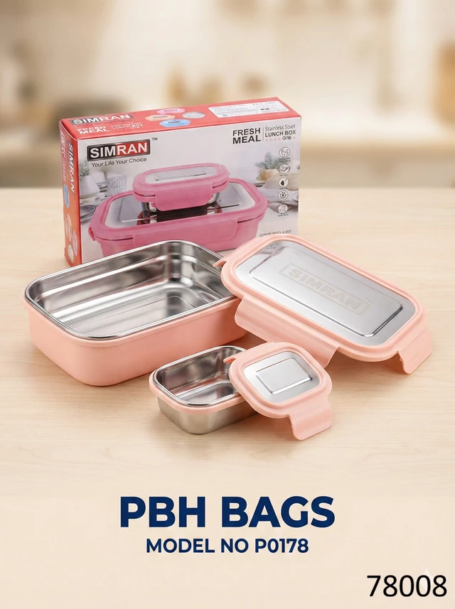 PBH BAGS / SIMRAN Stainless Steel Lunch Box (Model P0178)