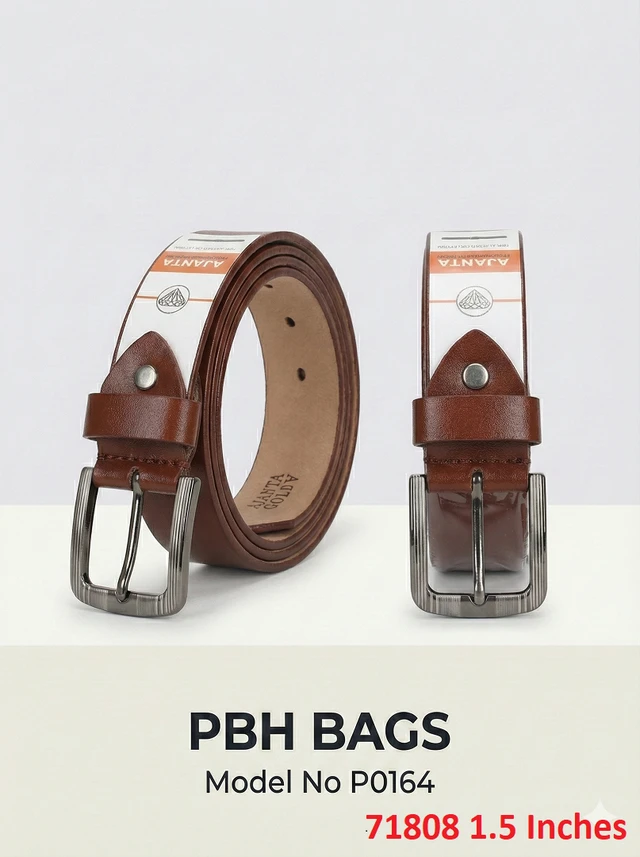 PBH Bags "Ajanta Gold" Brown 1.5 Inches Belt – Model P0164