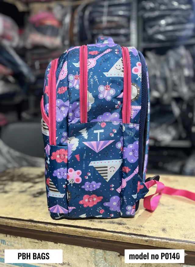 PBH BAGS P0140 Vibrant Multi-Compartment Kids' School Backpack with Ergonomic Padded Straps 18*14*8 - Blackberry, 18*14*8