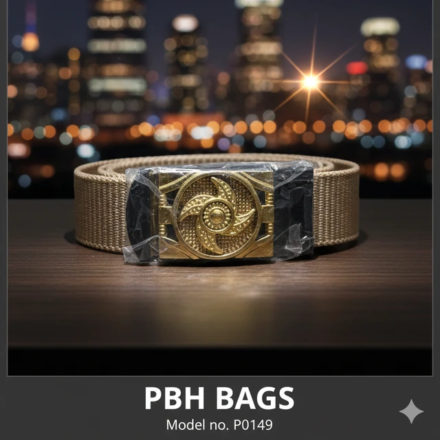 PBH BAGS P0149 Marine Canvas Belt with Intricate Ornate Zinc Alloy Buckle - Anzac