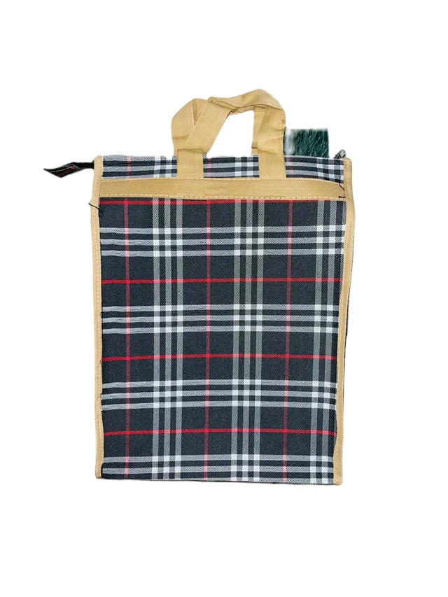 PBH p079 Matty Rubber Shopping Bags - 12*10*2 Inches, Dove Gray