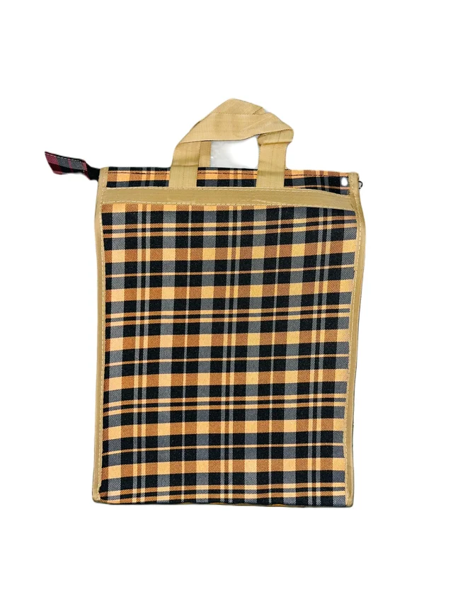 PBH p079 Matty Rubber Shopping Bags - 12*10*2 Inches, Gold