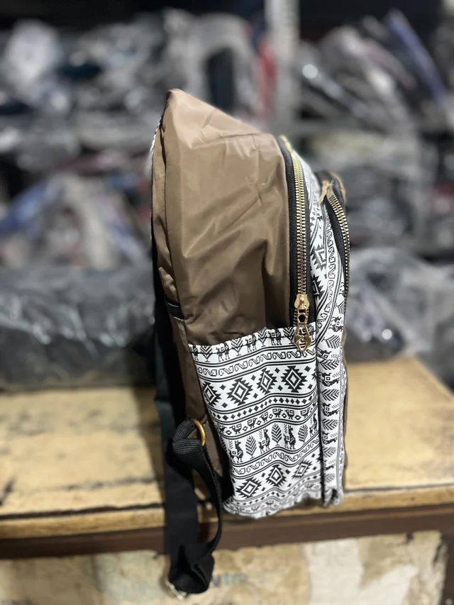 GUCCI PBH P072 14*12*6 Ethnic/Aztec Print Canvas Mini Backpack For Ladies/ Picnic - Spicy Mustard, 14*12*6