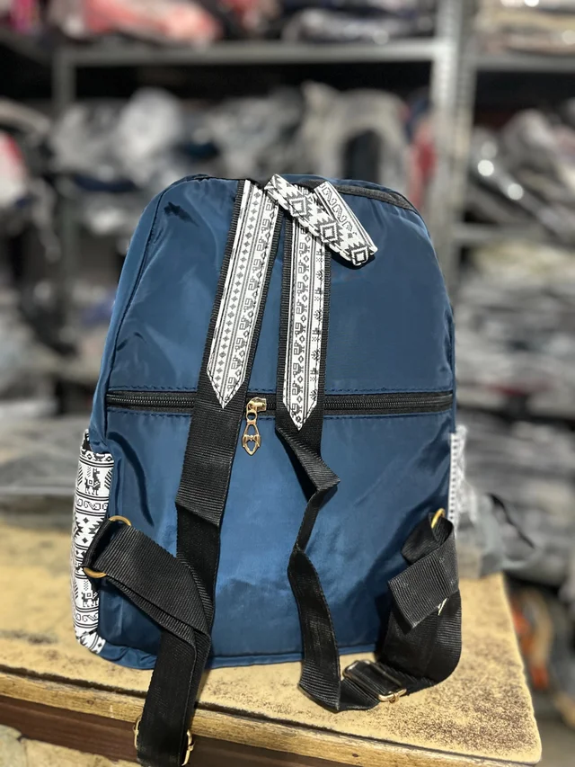 GUCCI PBH P072 14*12*6 Ethnic/Aztec Print Canvas Mini Backpack For Ladies/ Picnic - Nevy Blue, 14*12*6