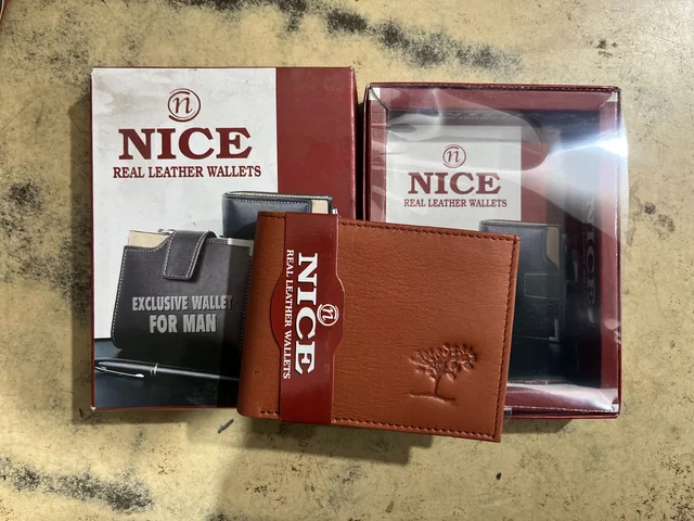 NICE "Nice" Real Leather Wallet / Gents Purse - Brown Bramble, 5*4