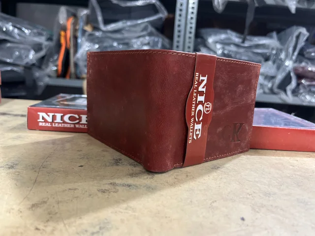 NICE "Nice" Real Leather Wallet / Gents Purse - Red Oxide, 5*4