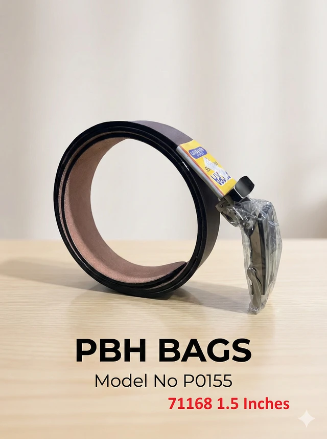PBH BAGS Premium Men's Brown Formal Belt – Model P0155 (1.5 Inch Width) - Woody Brown