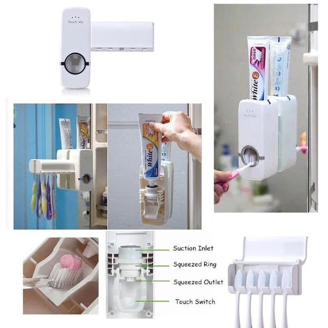 0174 Toothpaste Dispenser & Tooth Brush Holder - 0.269 kgs, China