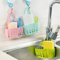 0762 Adjustable Kitchen Bathroom Water Drainage Plastic Basket/Bag with Faucet Sink Caddy - 0.105 kgs, China