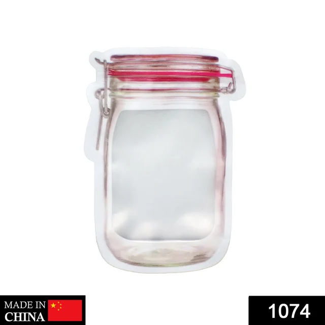 1074 Reusable Airtight Seal Plastic Zipper (500ml) - 0.106 kgs, China