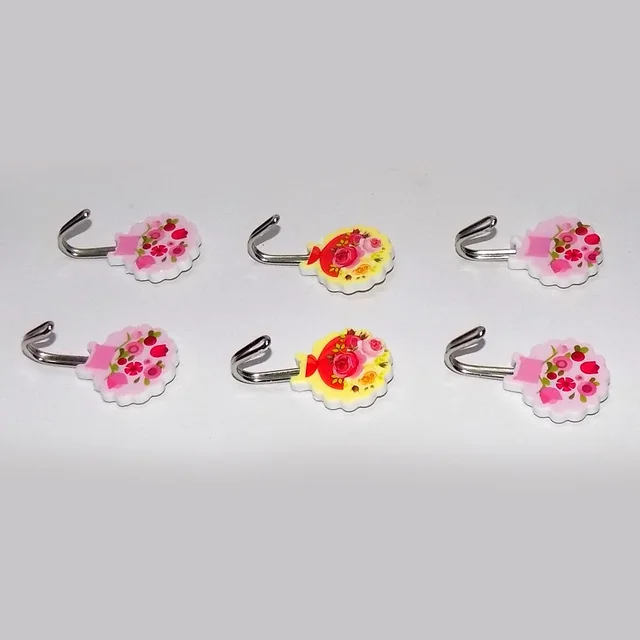 1112 Multipurpose Self Adhesive Plastic Wall Hooks - 6 pcs - 0.075 kgs, China
