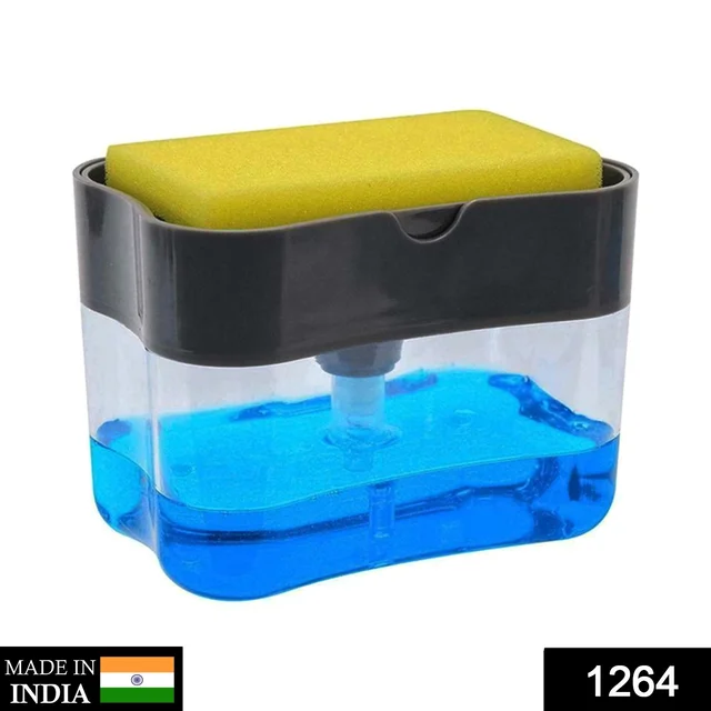1264 2-in-1 Liquid Soap Dispenser on Countertop with Sponge Holder - 0.3 kgs, India