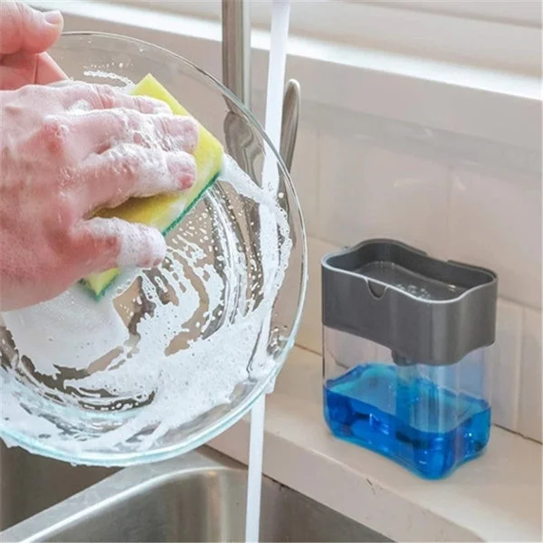 1264 2-in-1 Liquid Soap Dispenser on Countertop with Sponge Holder - 0.3 kgs, India