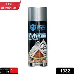 1332 Waterproof Leak Filler Spray Rubber Flexx Repair & Sealant - Point to Seal Cracks Holes Leaks Corrosion More for Indoor Or Outdoor Use Black Paint (450 Ml) - 0.388 kgs, China