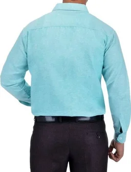 FULL-P42-SHIRT-BLUE Khadi Cotton Full Sleeve Shirt - India, XL / 42, 0.25 kgs