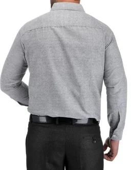 FULL-P38-SHIRT-GREY Khadi Cotton Full Sleeve Shirt - India, M / 38, 0.25 kgs