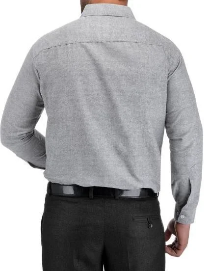 FULL-P38-SHIRT-GREY Khadi Cotton Full Sleeve Shirt - India, M / 38, 0.25 kgs