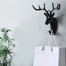1743 Deer Head Self Adhesive Wall Door Hook Hanger - 0.15 kgs, India