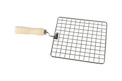2086 Stainless Steel Roaster Papad Jali with Wooden Handle - 0.651 kgs, India