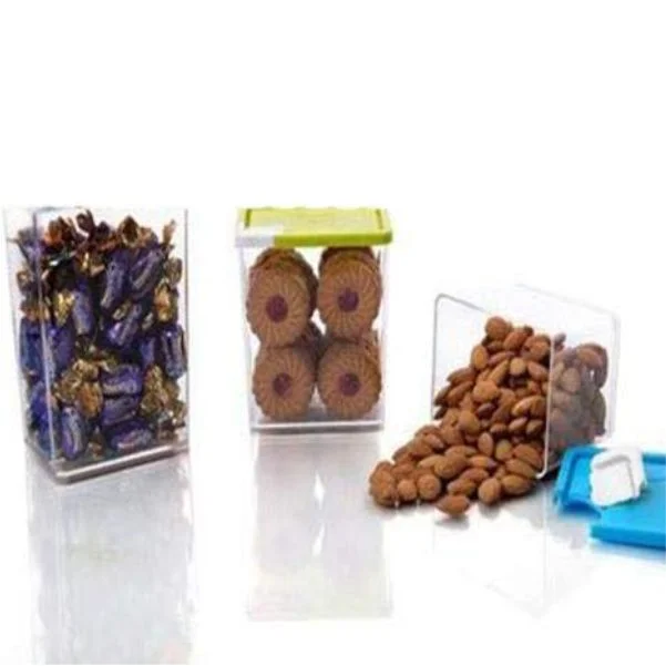 2149 Multipurpose Transparent Storage Jars & Container Set 400ml, 600ml, 800ml (Pack of 3) - India, 0.594 kgs