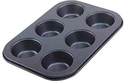 2210 Non-Stick Reusable Cupcake Baking Slot Tray for 6 Muffin Cup - 0.318 kgs, China
