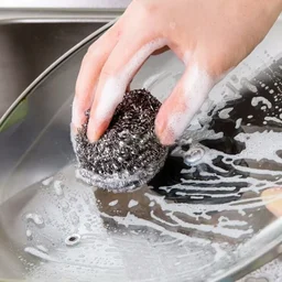 2383 Round Shape Stainless Steel Ball Scrubber - 0.245 kgs, India