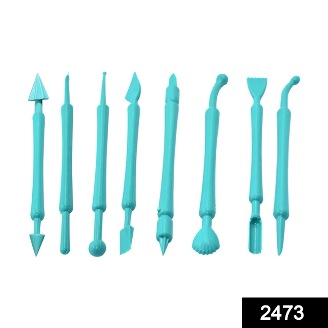 2473 Fondant Cake Decor Flower Sugar Craft Modelling Tools Clay Mould (8PC-Set) - 0.058 kgs, India