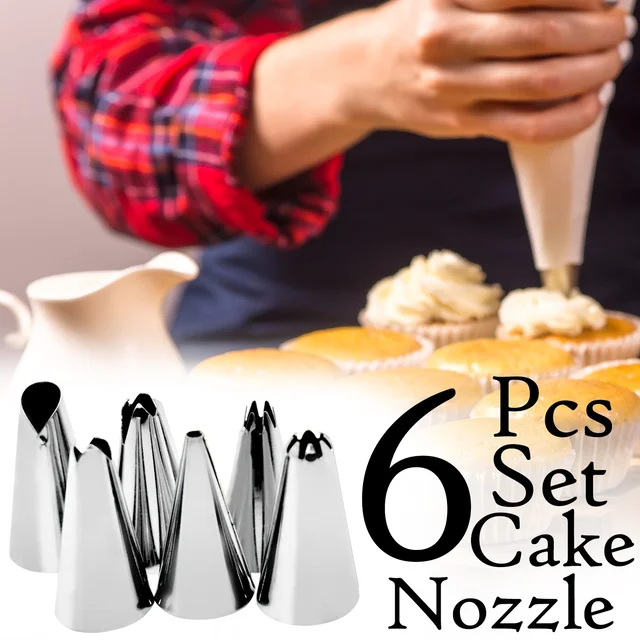 2517 Cake Decorating Stainless Steel Nozzle (6pcs) - 0.064 kgs, China