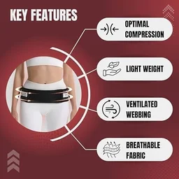 Sciatica Pain Relief Belt for Lower Back Support | Adjustable SI Joint Brace for Men & Women | Free Size Black Lumbar Support Belt | Made in India -