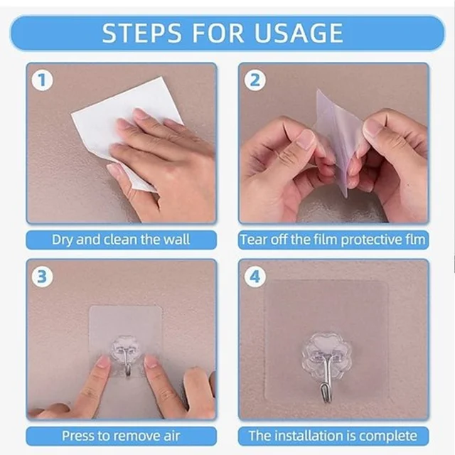 4728 Plastic Self-Adhesive Kitchen 3Pc Hooks - 0.158 kgs, China