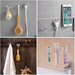 4861 Transparent Multi-Function Wall Storage Hooks - 0.032 kgs, China