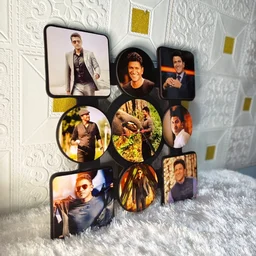 9 Pics with Clock - MDF Wall Collage Frame - SKU500 - Regular Price